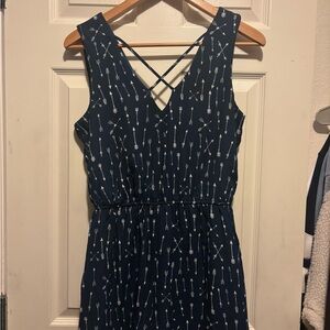 Marshalls Navy Jumpsuit with Arrow Pattern